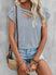Women's T-Shirt loose short petal sleeve, solid color, v-neck, casual