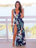 Women's Dress bohemian long beach, printed, sexy, neckline, high slit, split