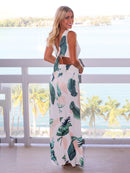 Women's Dress bohemian long beach, printed, sexy, neckline, high slit, split