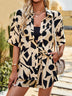Set Women's shorts and blouse elegant, all-over print, high waist