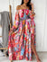 Women's Dress Bohemian style with slits elegant, sulf sleeves, large size