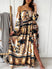 Women's Dress Bohemian style with slits elegant, sulf sleeves, large size