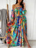 Women's Dress Bohemian style with slits elegant, sulf sleeves, large size