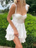 Mini dress Multi-layered chiffon, sleeveless, vintage buttons, evening
