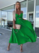 Women's Dress Evening Elegant Backless Cut Out Side Pocket Long Slit-14