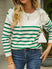 Women's sweater knitted striped with shoulder buttons, casual
