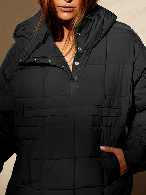 Chaqueta de mujer elegante acolchada en algodón con capucha 