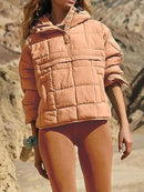 Women's jacket padded in cotton hood elegant long sleeve