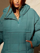 Women's jacket padded in cotton hood elegant long sleeve