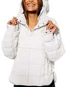 Women's jacket padded in cotton hood elegant long sleeve