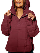 Women's jacket padded in cotton hood elegant long sleeve