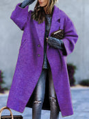 Women's Coat winter wool stylish long sleeve loose without belt