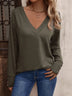 Women's t-shirt loose with dropped shoulders, v-neck, buttoned top