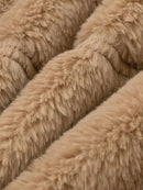 Women's short jacket warm plush elegant cardigan zipper-9