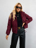 Women's jacket short warm Padded with zipper elegant thick coat