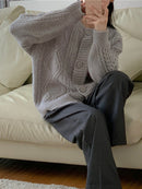 Women's Cardigan knitted loose twist button elegant, versatile, jacket