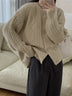 Women's Cardigan knitted loose twist button elegant, versatile, jacket