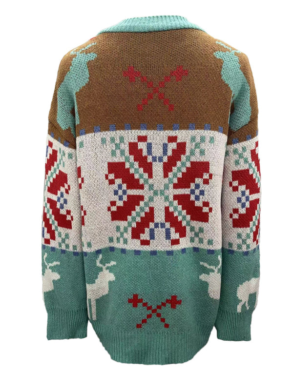 Women's Cardigan knit Christmas elegant, buttons sweater, casual jacket