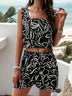 Suit Women's two-piece tank top and shorts elegant, sleeveless wide legs