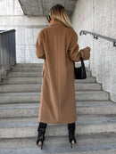 Women's coat wool double-breasted elegant long sleeve