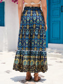 Women's skirts maxi bohemian pleated fluid elegant, graphic print