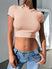 Women's t-shirt short elegant, short sleeves, slim fit, solid color