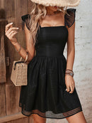 Women's Mini Dress with straps, Sexy backless hollow out, elegant