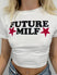 Women's T-Shirt Trendy Short Tight Lettering printed elegant, streetwear
