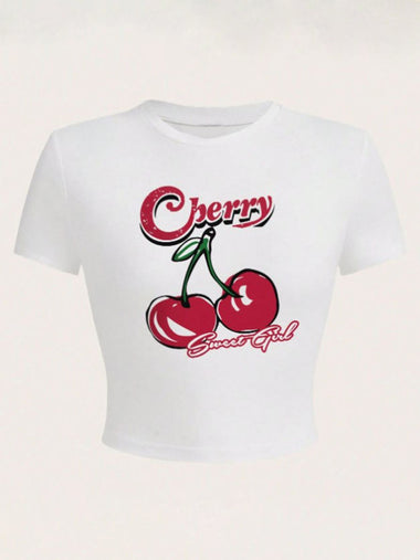 Women's T-Shirt Trendy Short Tight Lettering printed elegant, streetwear