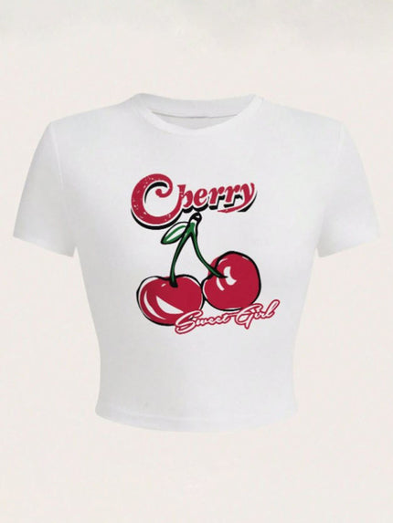 Women's T-Shirt Trendy Short Tight Lettering printed elegant, streetwear