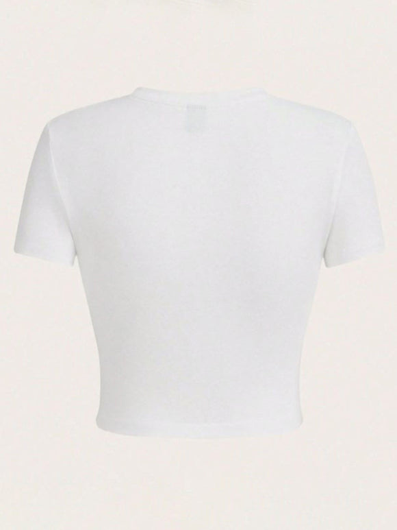 Women's T-Shirt Trendy Short Tight Lettering printed elegant, streetwear