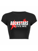 Women's T-Shirt Trendy Short Tight Lettering printed elegant, streetwear