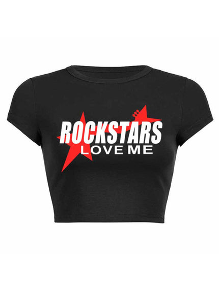 Women's T-Shirt Trendy Short Tight Lettering printed elegant, streetwear