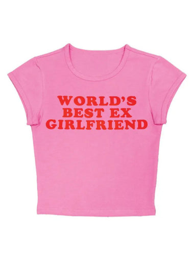 Women's T-Shirt Trendy Short Tight Lettering printed elegant, streetwear