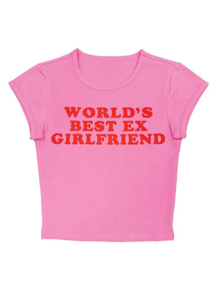 Women's T-Shirt Trendy Short Tight Lettering printed elegant, streetwear