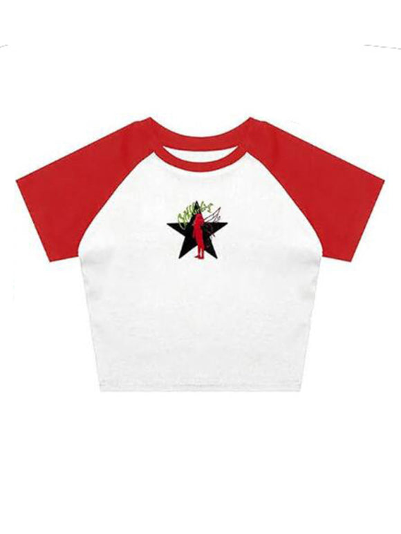 Women's T-Shirt Trendy Short Tight Lettering printed elegant, streetwear