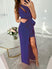 Evening Dress Long split, sexy, off the shoulder, cutouts on one shoulder