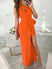 Evening Dress Long split, sexy, off the shoulder, cutouts on one shoulder
