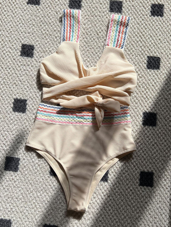 Women's swimsuit Tankini two-piece ribbed twisted front