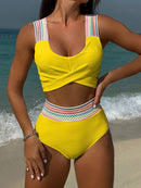 Women's swimsuit Tankini two-piece ribbed twisted front