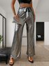 Women's Pants metallic shiny, fluid stretch, elegant, high waist, sexy