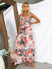 Women's Dress A-line elegant, sexy backless, printed, lace-up, Adjustable