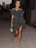 Women's mini dress pleated sleeveless backless irregular buckles elegant sexy