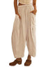 Women's pants drawstring, wide leg with pockets, loose casual