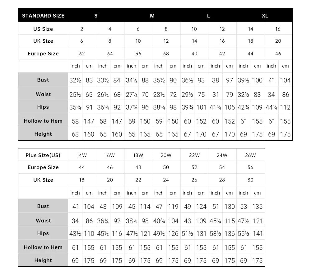 Tabla de Tallas