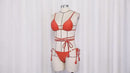 Traje de baño para mujer Bikini 2 piezas elegante con cordones cruzados-9