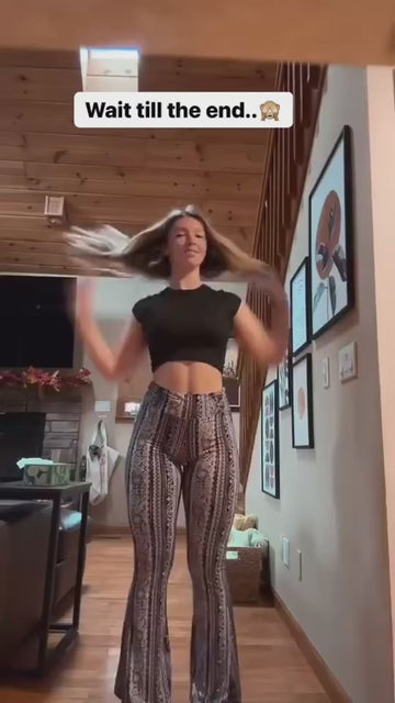 Women's tight-fitting flared pants with high elasticity, Sexy, Printed - 0