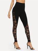 Women's leggings floral lace sports yoga, sexy hollow lace stitching