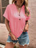Women's T-shirt V-neck casual short-sleeved, decorative solid button