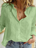 Women's shirt linen, loose, casual, long sleeve, solid color, spring, fall